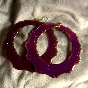 Huge purple earrings